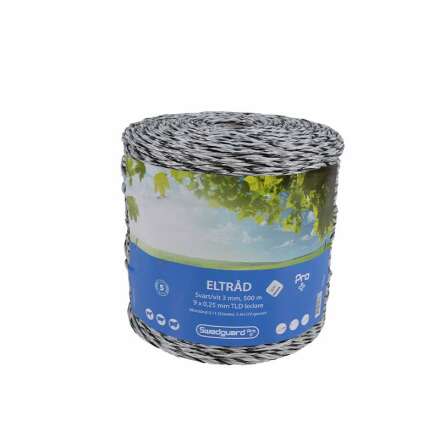 Eltr�d Pro+ 3 mm vit/svart 500 m 9x0,25